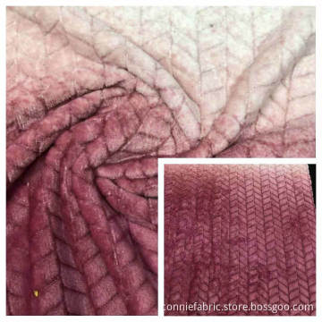 100%Polyester Flannel with Jacquard In Gradient Fabric